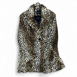 Moda International Animal Print Leopard Faux Fur Jacket